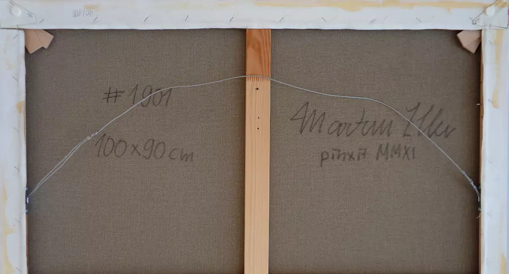 Klassische Standard-Keilrahmenaufhängung mit Bilderdraht - Galerie Alte Schule