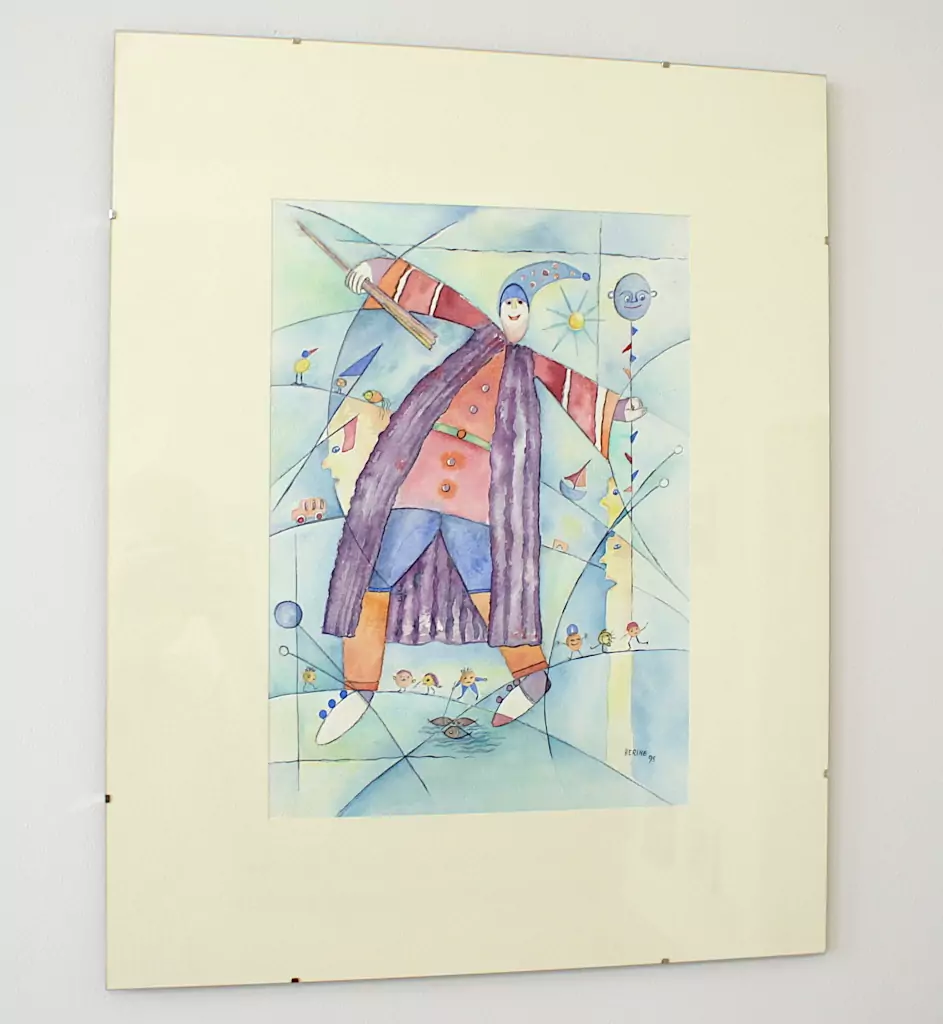 Lotte Hering, Wassermann I, Originalmontage der Künstlerin in Passepartout - Galerie Alte Schule
