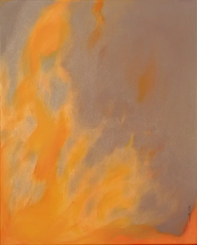 Indischgelb auf Indischrot, Dyptichon von Martin Eller, Öl auf Leinwand 2 x 60 x 50 cm, WVZ F2017-4, Teil II - Galerie Alte Schule