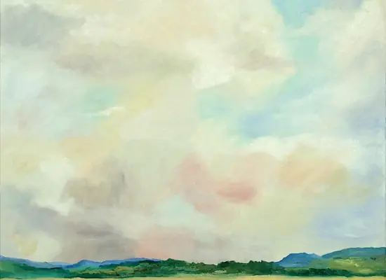 Landschafts-pêle-mêle von Martin Eller, WVZ 2017-5-4, Öl auf Leinwand 120 x 90 cm - Galerie Alte Schule