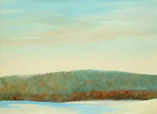 Reutzelswäldchen im Winter von Martin Eller, Werkansicht, WVZ F 2016-9a, Öl auf Leinwand 95 x 100 cm - Galerie Alte Schule