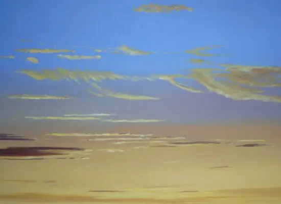 DER NEUNTE OKTOBER von Martin Eller, WVZ 1824, Öl / Tempera auf Leinwand 80 x 120 cm - Galerie Alte Schule