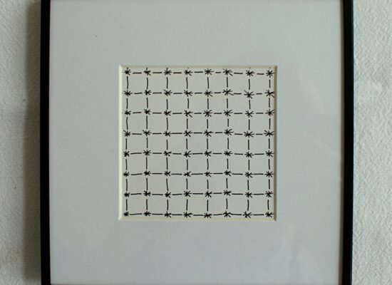 STERNENGITTER von Anna Wiese, Tinte auf Zeichenkarton 10 x 10 cm - Galerie Alte Schule