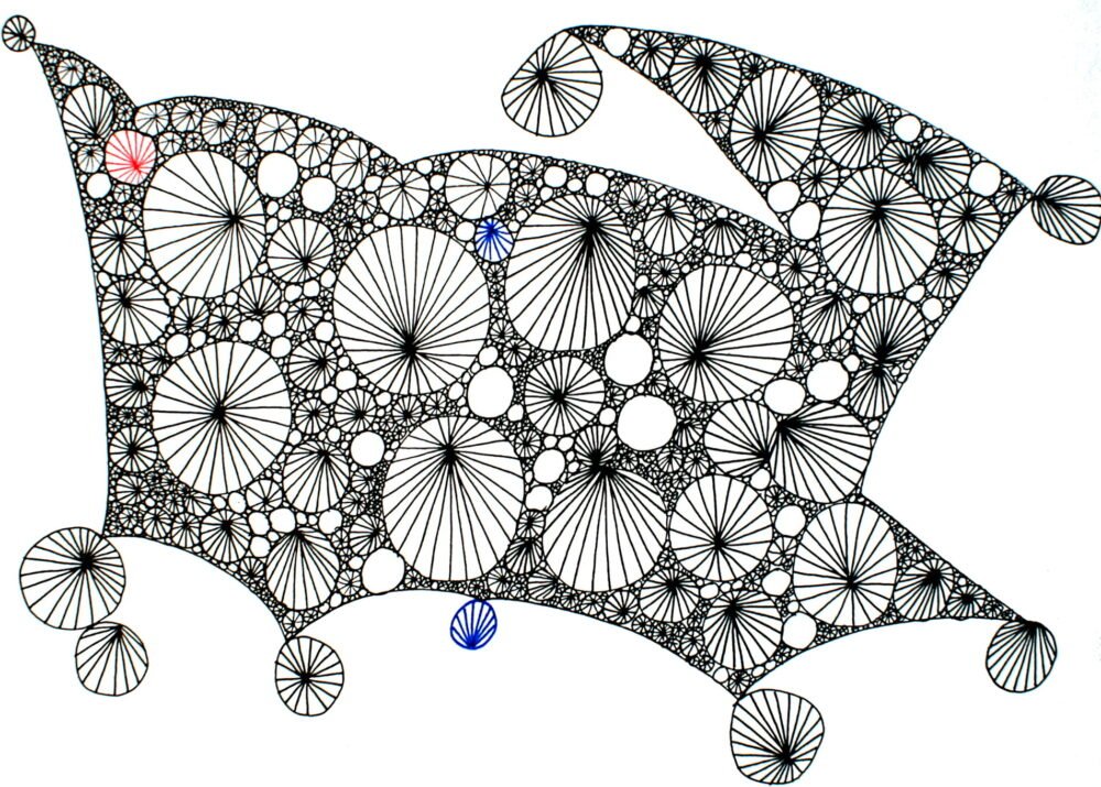 Anna Wiese, FANTASIA, Multiversen im zeichnerischen Kosmos, Tinte auf Karton 21 x 29,7 cm - Galerie Alte Schule