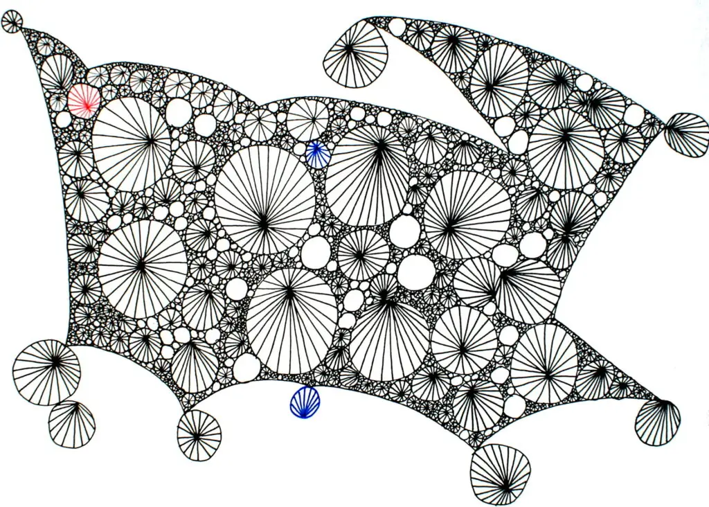 Anna Wiese, FANTASIA, Multiversen im zeichnerischen Kosmos, Tinte auf Karton 21 x 29,7 cm - Galerie Alte Schule