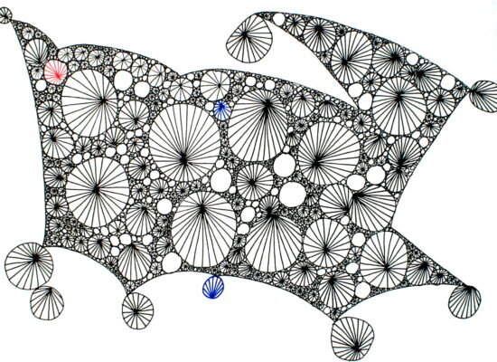 Anna Wiese, FANTASIA, Multiversen im zeichnerischen Kosmos, Tinte auf Karton 21 x 29,7 cm - Galerie Alte Schule