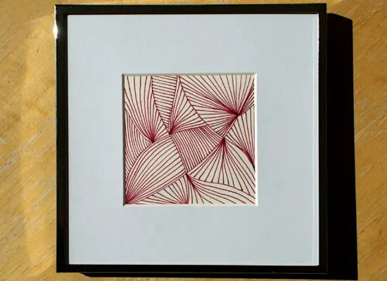 GEOMETRISCHE WELLEN von Anna Wiese, Tinte auf Zeichenkarton 10 x 10 cm - Galerie Alte Schule