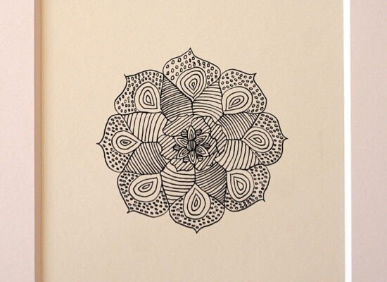 BLUME von Anna Wiese, Tusche auf Karton 14 x 14 cm - Galerie Alte Schule