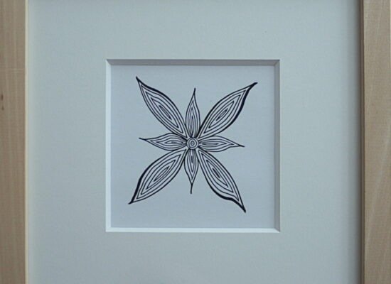 LILIE von Anna Wiese, Tusche auf Karton 10 x 10 cm - Galerie Alte Schule