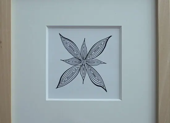 LILIE von Anna Wiese, Tusche auf Karton 10 x 10 cm - Galerie Alte Schule