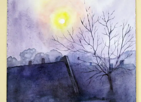 NOCTURNO von Lotte Hering, Aquarell a. Karton 31,5 x 24 cm - Galerie Alte Schule