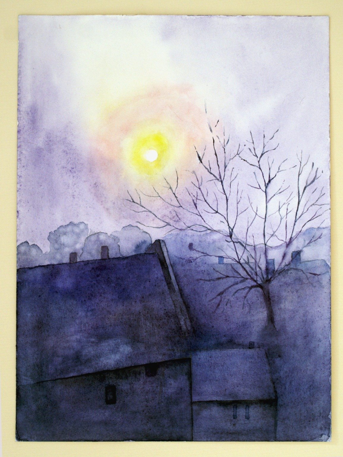 NOCTURNO von Lotte Hering, Aquarell a. Karton 31,5 x 24 cm - Galerie Alte Schule