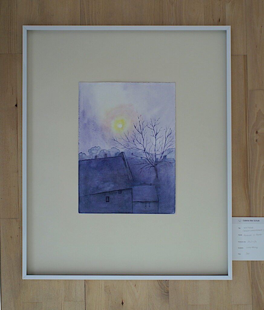 NOCTURNO von Lotte Hering, Gesamtansicht im Rahmen 61 x 51 cm - Galerie Alte Schule