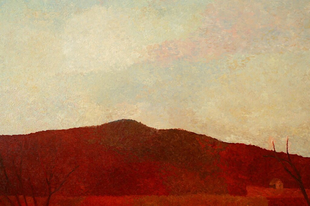 GLEICHBERG von Martin Eller, Ein rötlicher Nachmittag im Winter, Öl/Harz/Leinwand 90 x 120 cm, 2025-2026, WVZ 1938 - Galerie Alte Schule