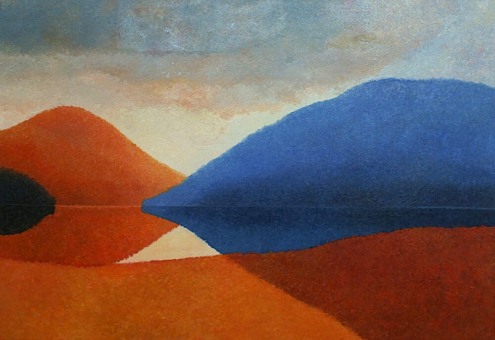 BERGLANDSCHAFT von Martin Eller, WVZ 1942, Harzöl auf Leinwand 100 x 140 cm - Galerie Alte Schule